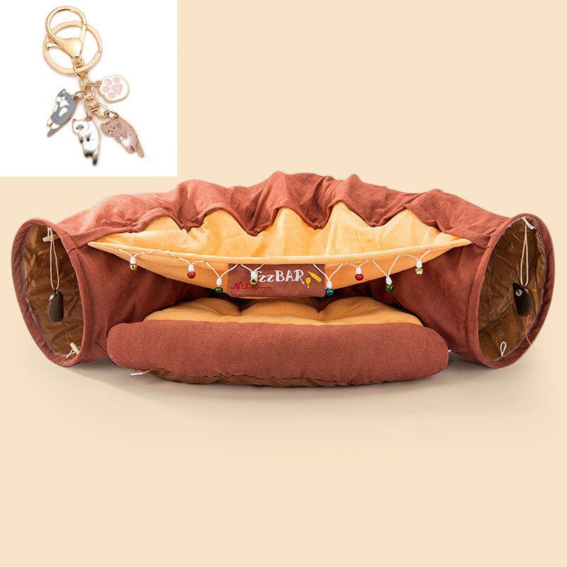 Collapsible Cat Tunnel – Durable, Washable, Portable Pet Play Tunnel (45 x 50 x 22 cm) - woofyluxe