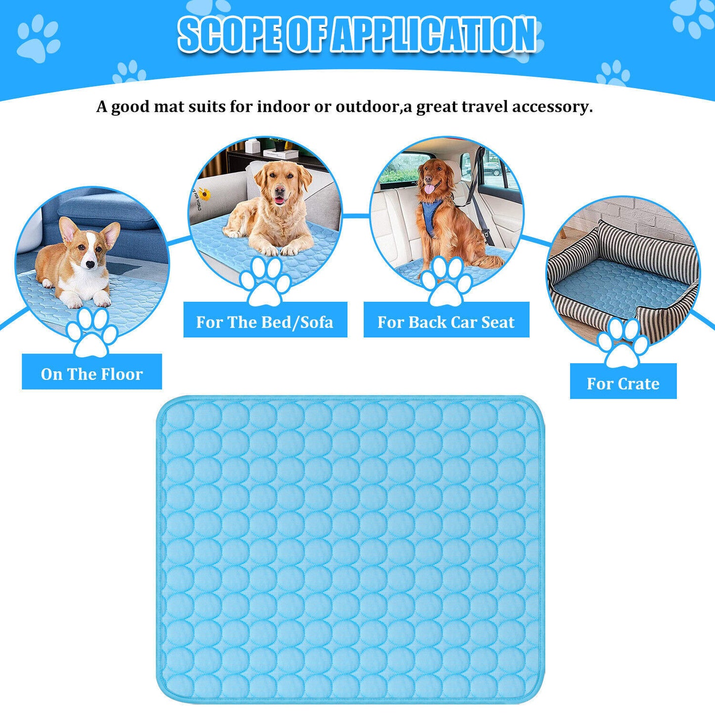 Pet Cooling Mat – Breathable Ice Silk Summer Pad for Dogs & Cats | Waterproof, Washable, Non-Slip Cool Bed - woofyluxe