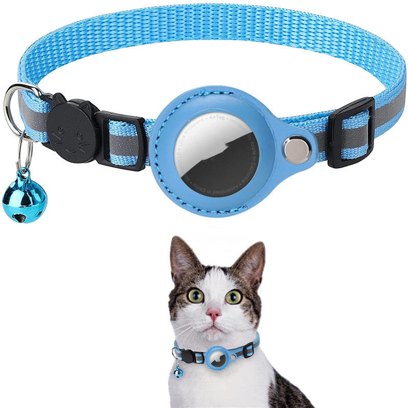 Reflective Nylon Dog Collar with Airtag Holder – Waterproof & Adjustable for Cats and Puppie - woofyluxe