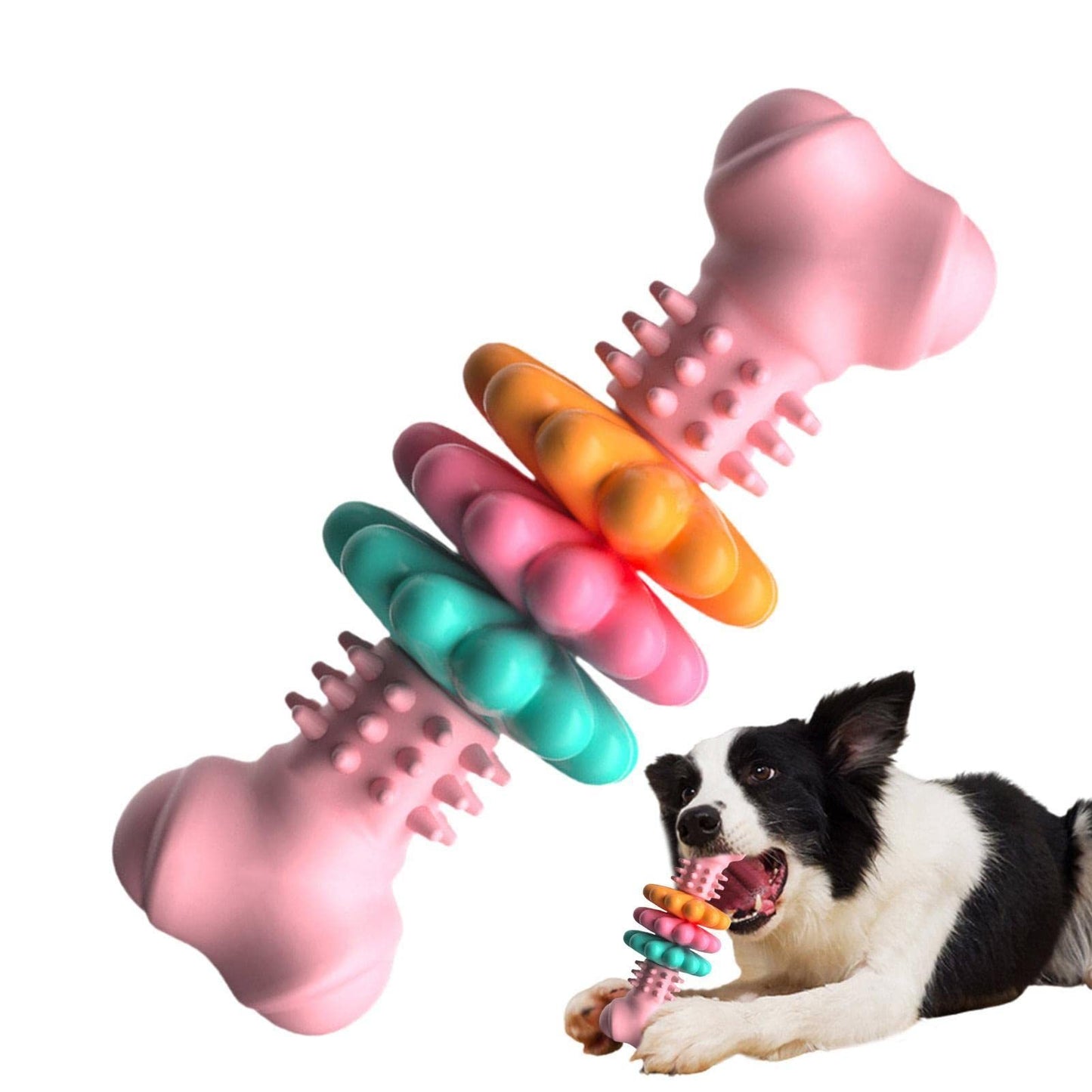 Indestructible Dog Chew Bone Toy – TPR Teeth Cleaning, Teething & Anxiety Relief for Small, Medium & Large Dogs - woofyluxe