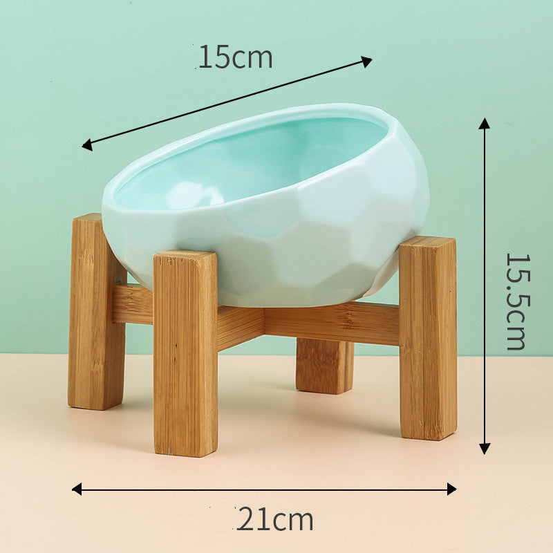 Pet Supplies Ceramic Cat & Dog Bowl – Oblique Mouth Design with Rack | Stylish Feeding Bowl for Cats & Dogs - woofyluxe