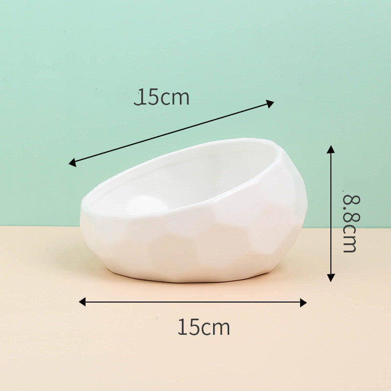 Pet Supplies Ceramic Cat & Dog Bowl – Oblique Mouth Design with Rack | Stylish Feeding Bowl for Cats & Dogs - woofyluxe