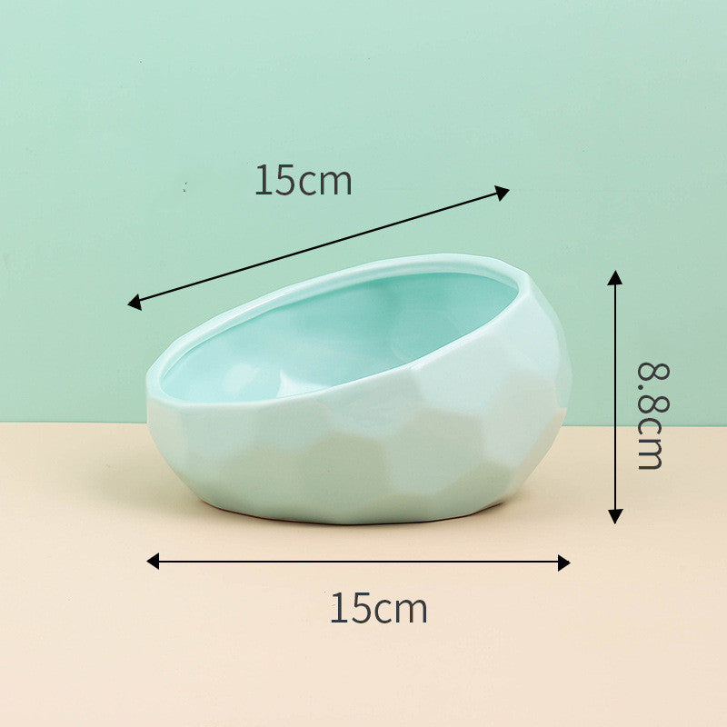 Pet Supplies Ceramic Cat & Dog Bowl – Oblique Mouth Design with Rack | Stylish Feeding Bowl for Cats & Dogs - woofyluxe
