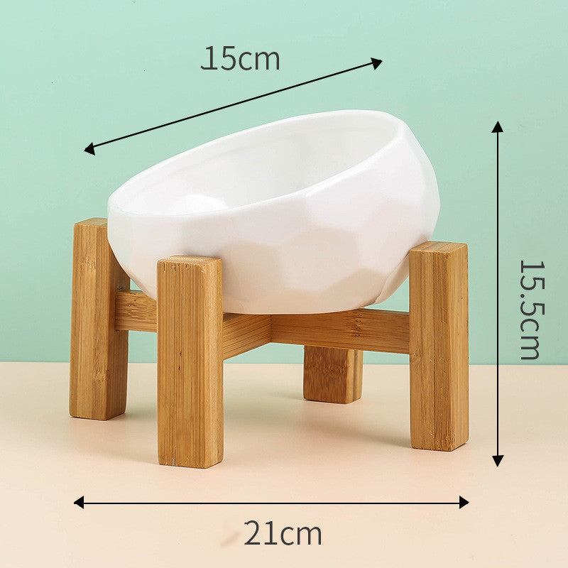 Pet Supplies Ceramic Cat & Dog Bowl – Oblique Mouth Design with Rack | Stylish Feeding Bowl for Cats & Dogs - woofyluxe
