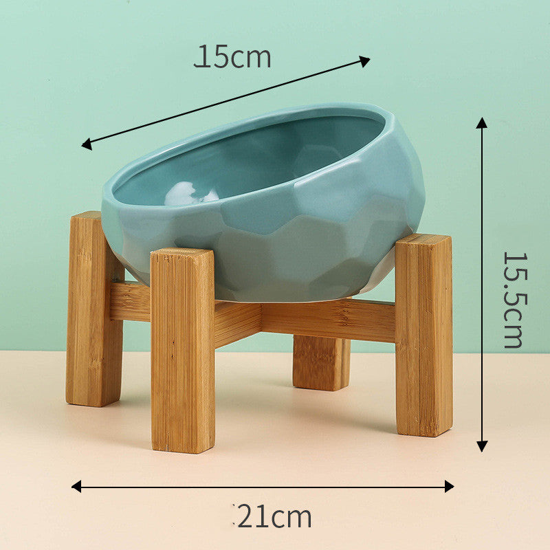 Pet Supplies Ceramic Cat & Dog Bowl – Oblique Mouth Design with Rack | Stylish Feeding Bowl for Cats & Dogs - woofyluxe