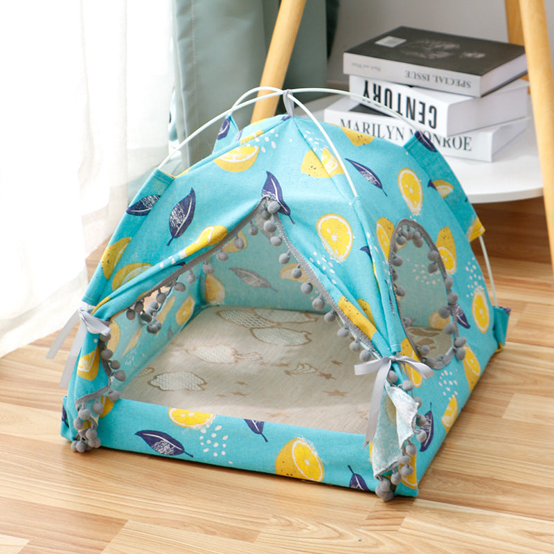 Cat Tent House – Enclosed Portable Pet Bed for Small & Medium Cats and Dogs | Waterproof & Breathable Fabric - woofyluxe