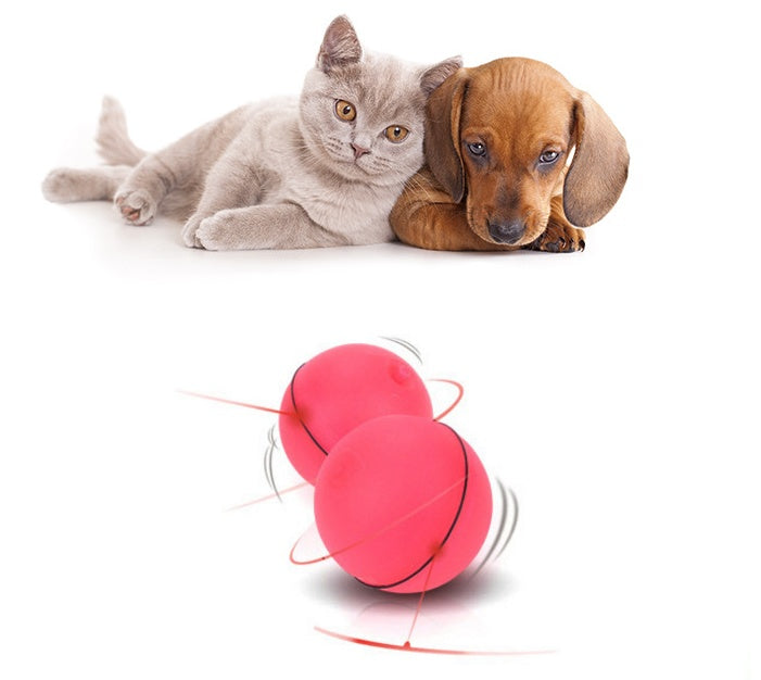 Rechargeable LED Laser Rolling Cat Toy Ball with Catnip – Interactive 360° Rotating Smart Pet Toy - woofyluxe