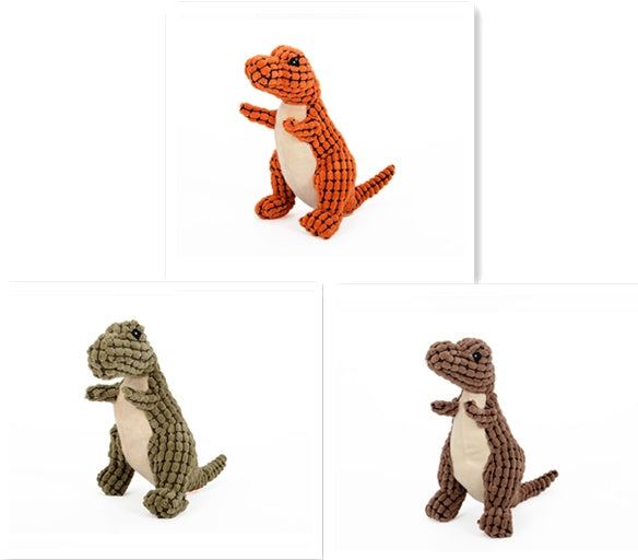 Interactive Dinosaur Plush Chew Toy for Dogs – Squeaky Soft Toy for Large Dogs, Chihuahuas & Puppies - woofyluxe