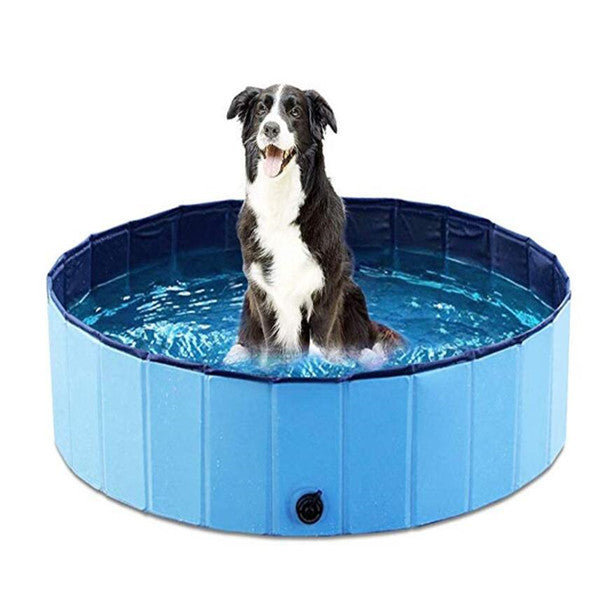 Foldable Pet Dog Swimming Pool – Durable Outdoor Bath Tub for Large Dogs & Kids (PVC Material, Multiple Sizes) - woofyluxe