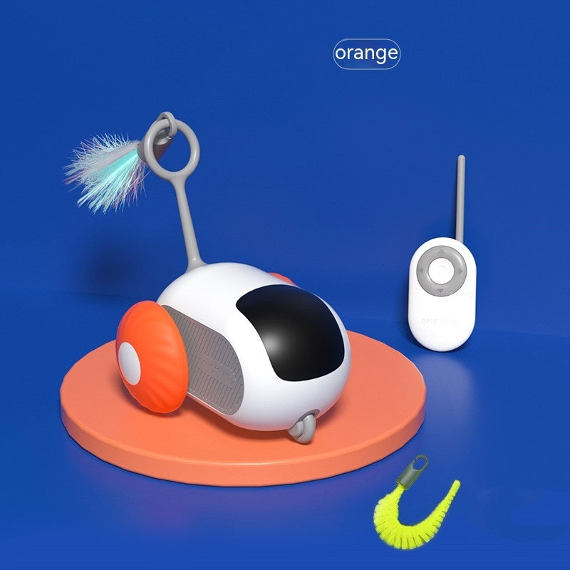 Remote Control Interactive Cat Car Toy – USB Rechargeable Smart Obstacle Avoidance Automatic Moving Car for Cats, Indoor Chasing & Exercise Pet Toy
