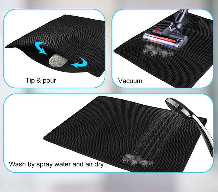 Honeycomb Cat Litter Mat – Waterproof & Urine-Proof EVA Pad for Litter Box Area (S/M/L) - woofyluxe