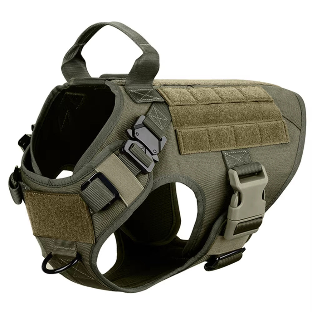 Tactical Dog Harness and Leash Set – 1000D Nylon Camouflage No-Pull Pet Vest for Training & Walking - woofyluxe