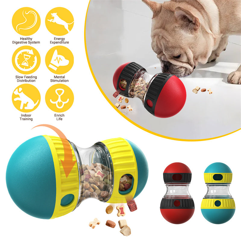 Food Dispensing Dog Toy Tumbler – Interactive Puzzle Ball, Slow Feeder, IQ Training, and Stomach Protection for Pets - woofyluxe
