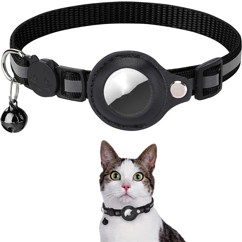 Reflective Nylon Dog Collar with Airtag Holder – Waterproof & Adjustable for Cats and Puppie - woofyluxe