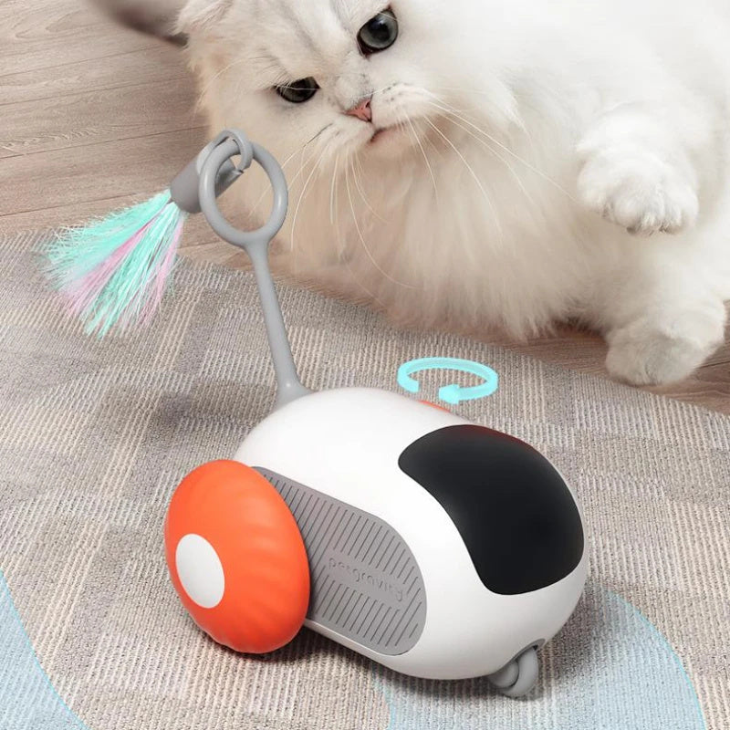 Remote Control Interactive Cat Car Toy – USB Rechargeable Smart Obstacle Avoidance Automatic Moving Car for Cats, Indoor Chasing & Exercise Pet Toy