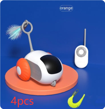 Remote Control Interactive Cat Car Toy – USB Rechargeable Smart Obstacle Avoidance Automatic Moving Car for Cats, Indoor Chasing & Exercise Pet Toy