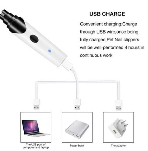 Electric Pet Nail Grinder for Dogs & Cats – Low Noise, USB Rechargeable Nail Clippers for Safe & Painless Grooming - woofyluxe