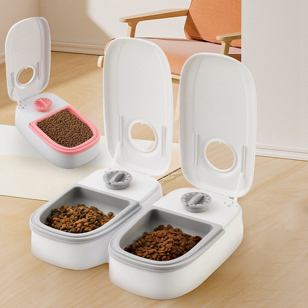 Automatic Pet Feeder & Water Dispenser – Smart 2-in-1 Gravity Food Feeder for Cats & Dogs with Stainless Steel Bowl - woofyluxe