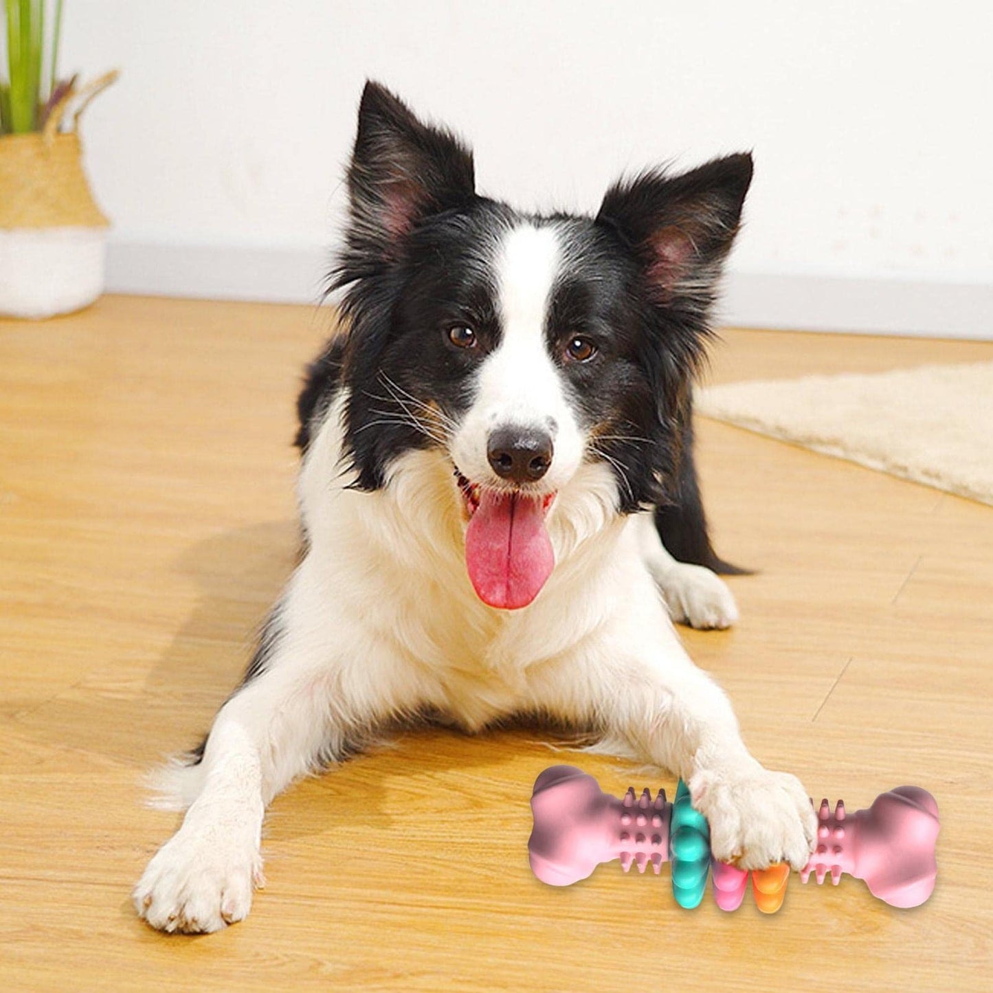 Indestructible Dog Chew Bone Toy – TPR Teeth Cleaning, Teething & Anxiety Relief for Small, Medium & Large Dogs - woofyluxe