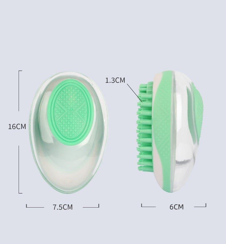 2-in-1 Dog & Cat Bath Brush – Soft Silicone Grooming Comb with Shampoo Dispenser - woofyluxe