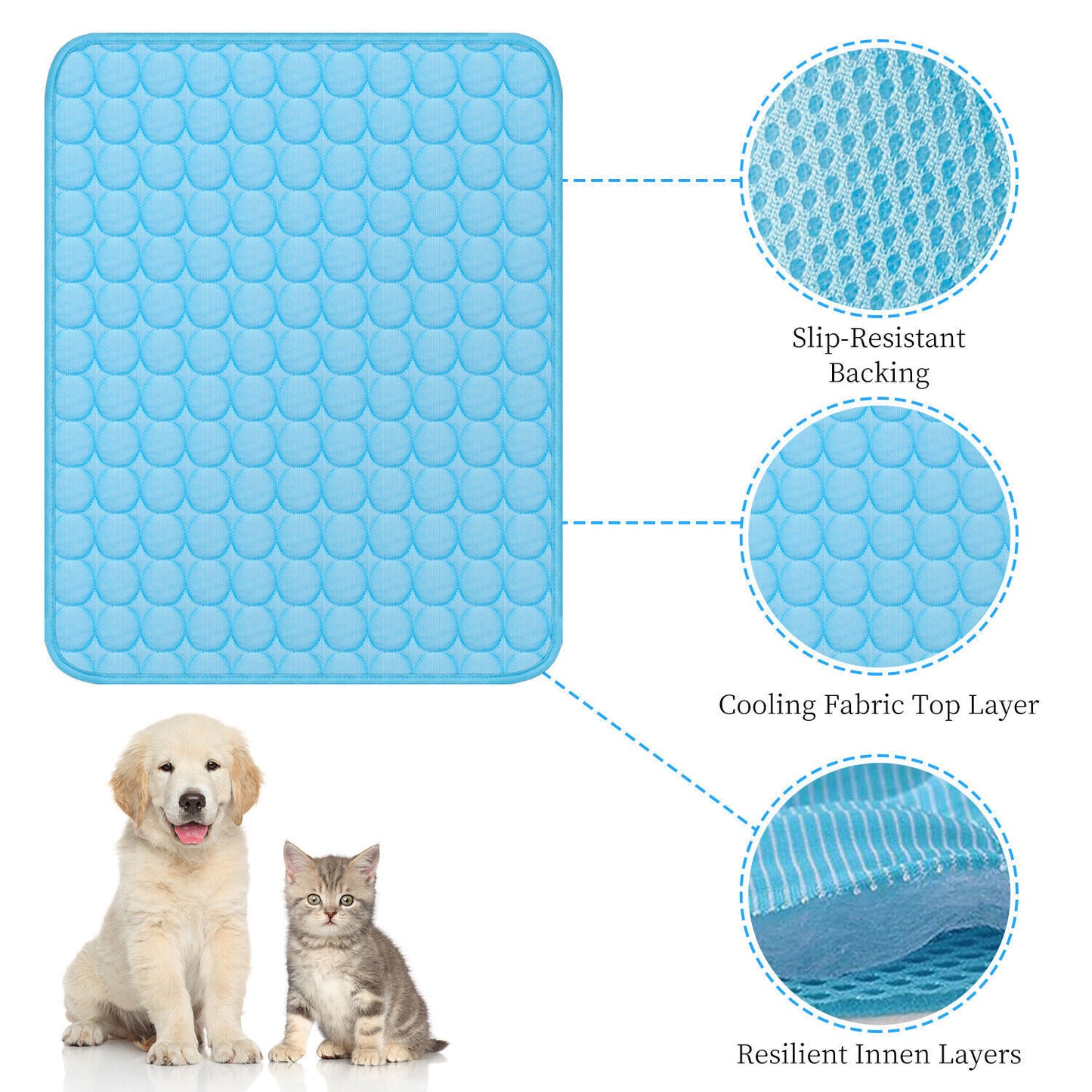 Pet Cooling Mat – Breathable Ice Silk Summer Pad for Dogs & Cats | Waterproof, Washable, Non-Slip Cool Bed - woofyluxe