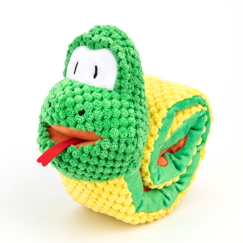Snake Snuffle Dog Toy – Squeaky Puzzle Plush Chew Toy for IQ Training & Stress Relief - woofyluxe