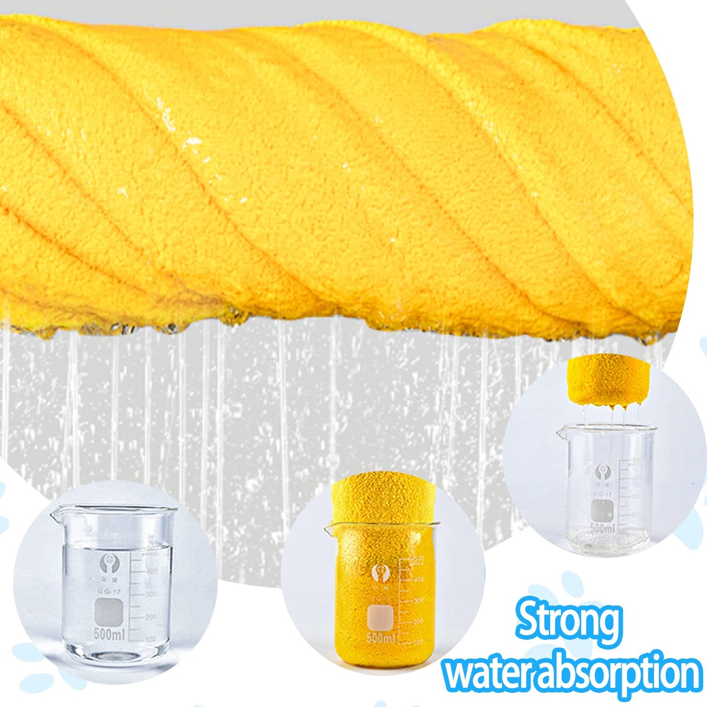 Super Absorbent Dog Drying Towel – Quick-Dry Soft Microfiber Bath Towel for Dogs & Cats, Multiple Sizes (Yellow) - woofyluxe
