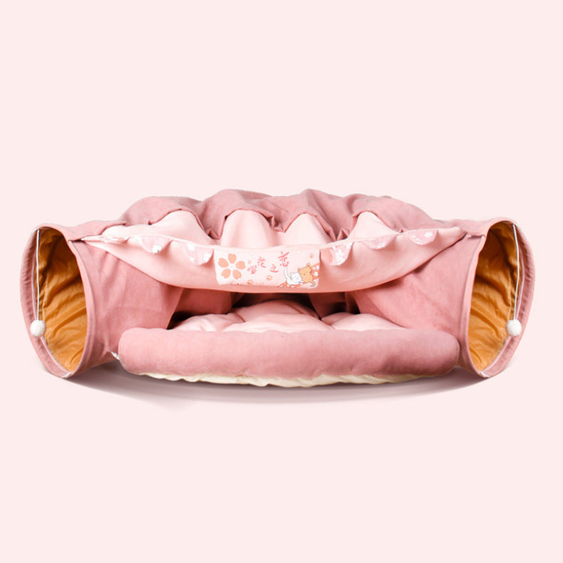 Collapsible Cat Tunnel – Durable, Washable, Portable Pet Play Tunnel (45 x 50 x 22 cm) - woofyluxe