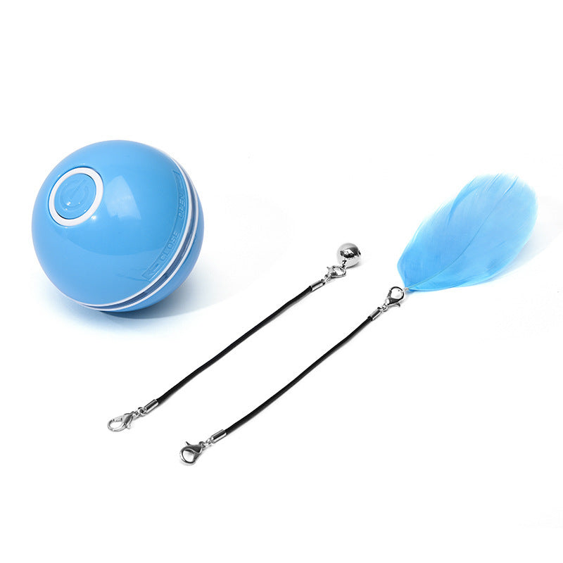 Rechargeable LED Laser Rolling Cat Toy Ball with Catnip – Interactive 360° Rotating Smart Pet Toy - woofyluxe
