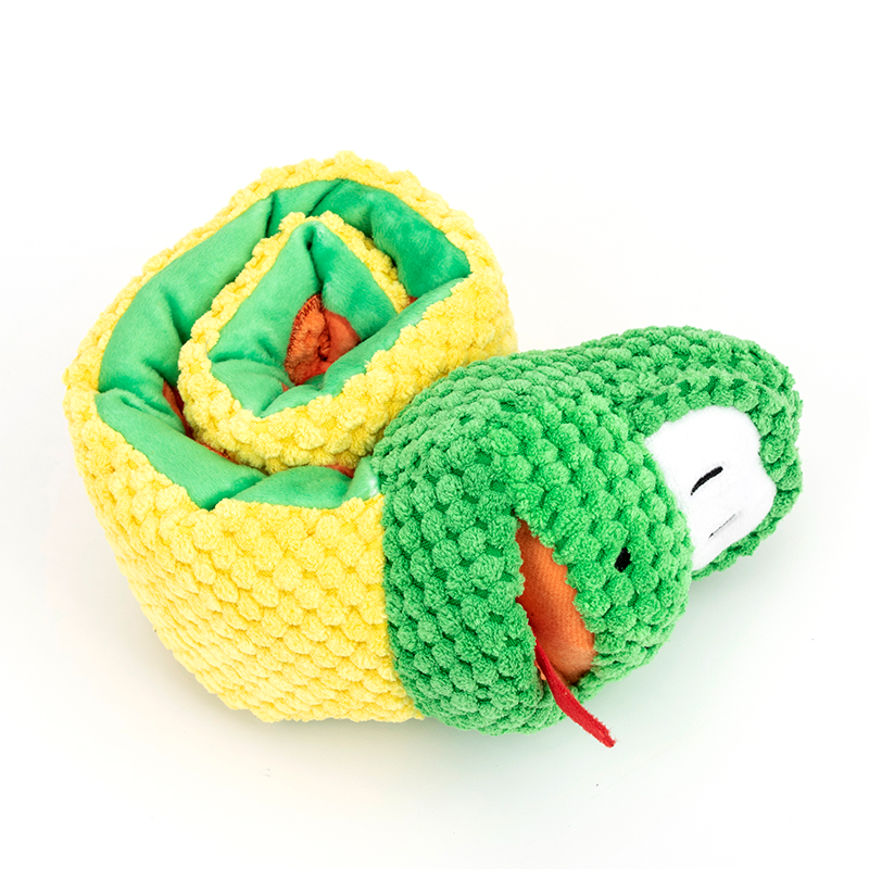 Snake Snuffle Dog Toy – Squeaky Puzzle Plush Chew Toy for IQ Training & Stress Relief - woofyluxe