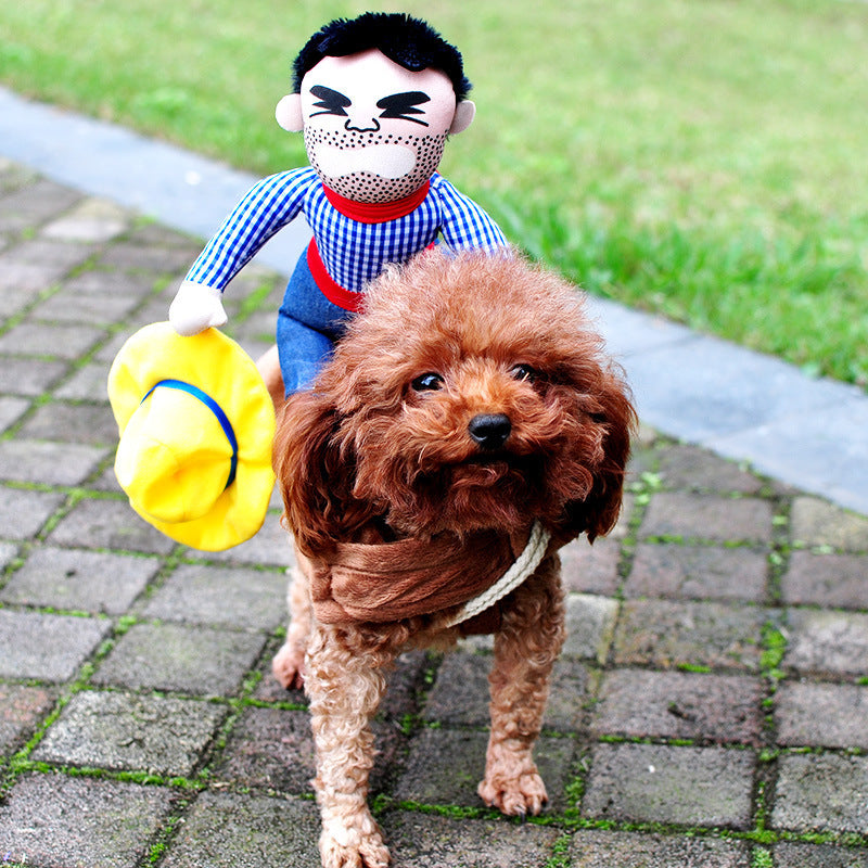 Funny Halloween Dog Costume – Adjustable Scary Cosplay Outfit for Pets, Party & Gatherings (Red, Polyester) - woofyluxe