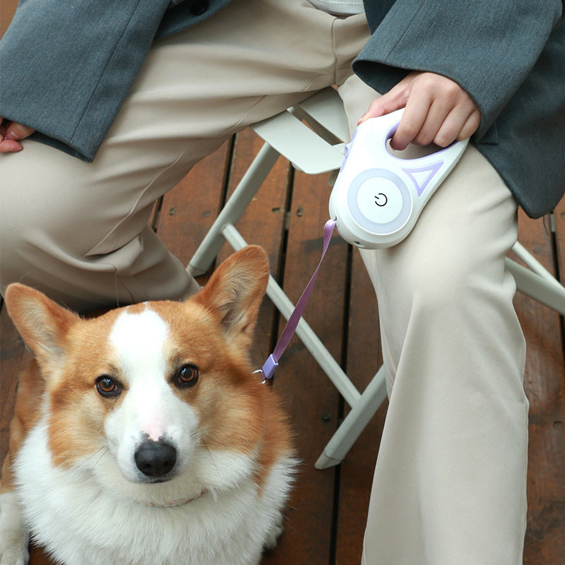 Retractable Dog Leash with Collar – One-Button Brake, Tangle-Free, 3M/5M for Small to Medium Pets - woofyluxe
