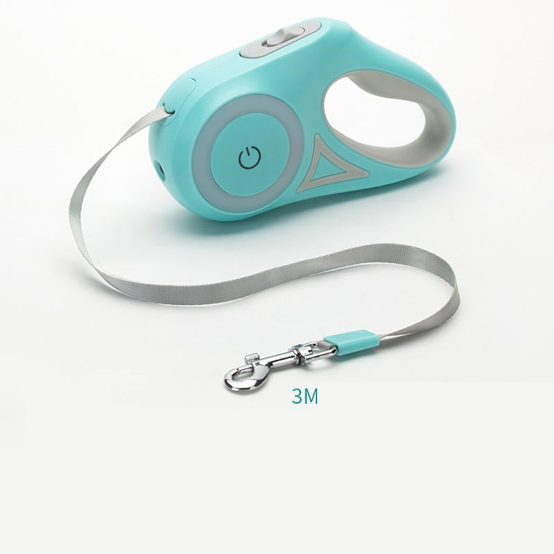 Retractable Dog Leash with Collar – One-Button Brake, Tangle-Free, 3M/5M for Small to Medium Pets - woofyluxe