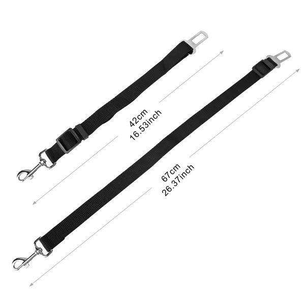 2Pcs Adjustable Dog Cat Seat Belt Harness – Pet Car Safety Leash for Small, Medium & Large Pet - woofyluxe