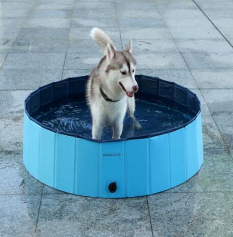 Foldable Pet Dog Swimming Pool – Durable Outdoor Bath Tub for Large Dogs & Kids (PVC Material, Multiple Sizes) - woofyluxe