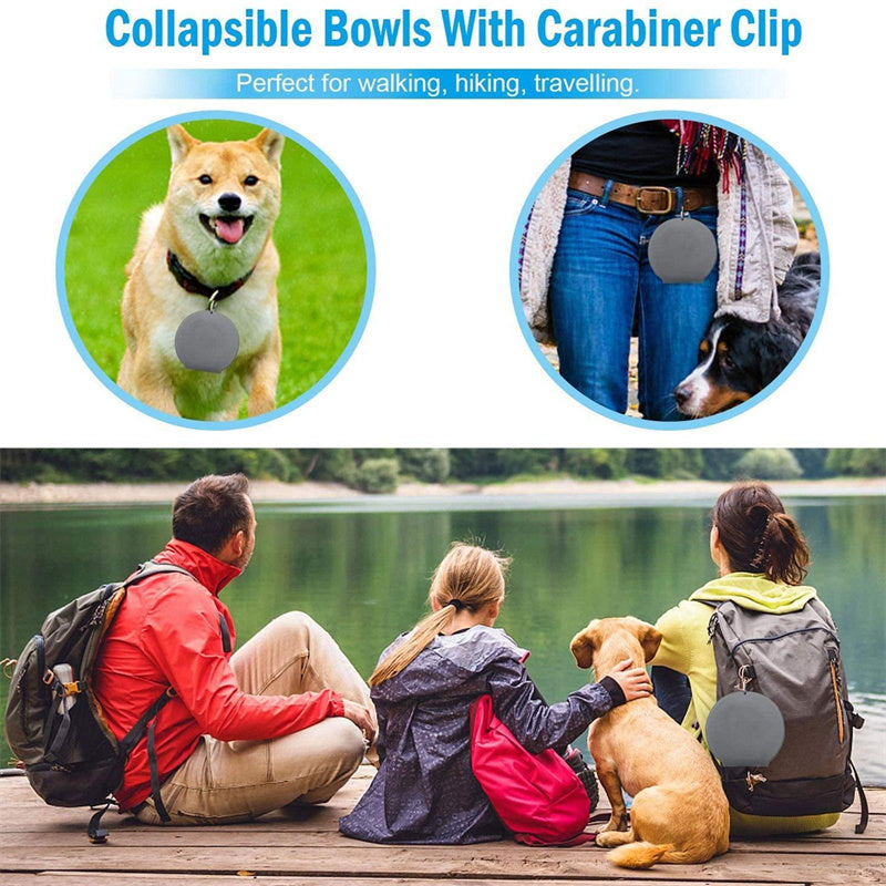 Rubber Foldable Double Bowl for Dogs & Cats – Portable Pet Feeding & Water Bowls with Non-Slip Silicone Mat - woofyluxe