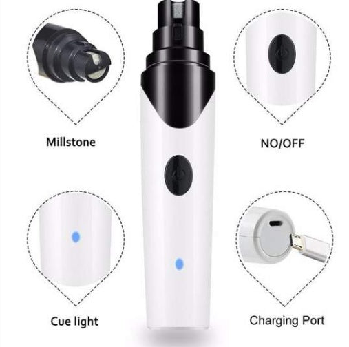 Electric Pet Nail Grinder for Dogs & Cats – Low Noise, USB Rechargeable Nail Clippers for Safe & Painless Grooming - woofyluxe