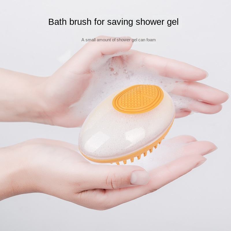 2-in-1 Dog & Cat Bath Brush – Soft Silicone Grooming Comb with Shampoo Dispenser - woofyluxe