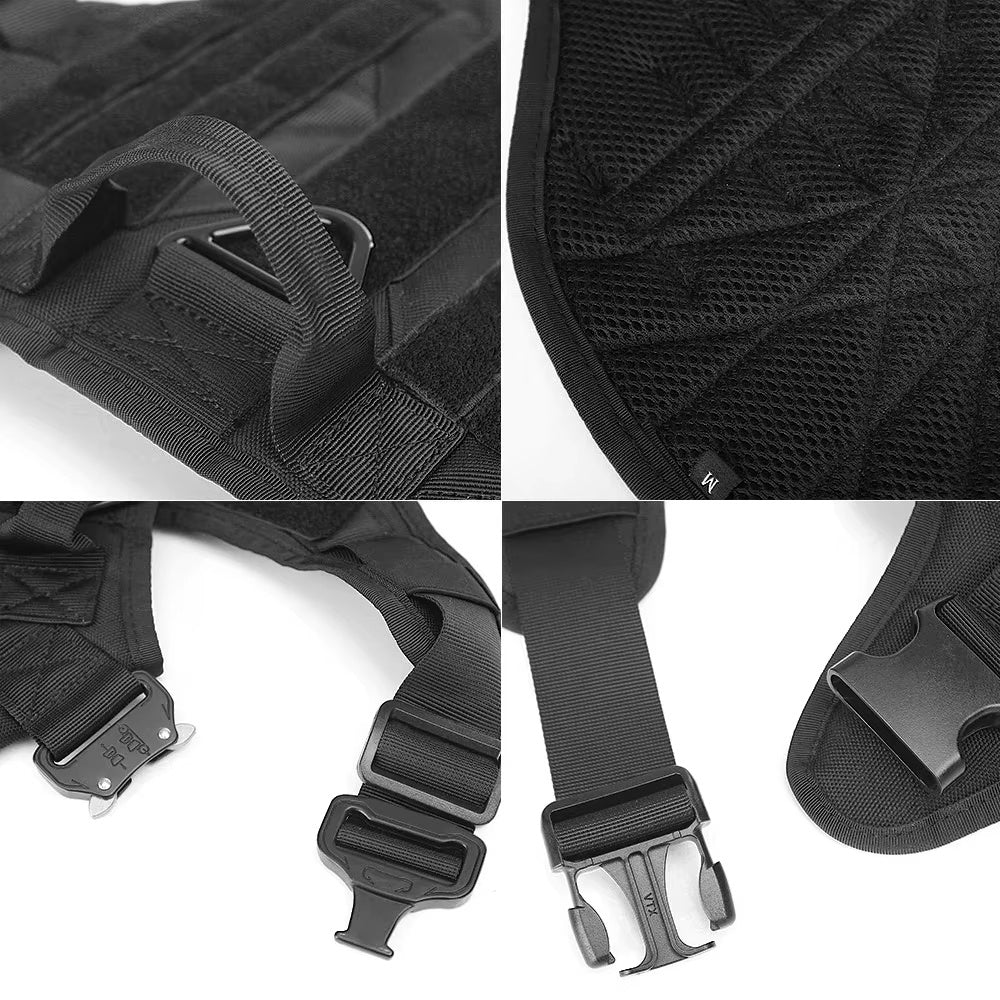 Tactical Dog Harness and Leash Set – 1000D Nylon Camouflage No-Pull Pet Vest for Training & Walking - woofyluxe