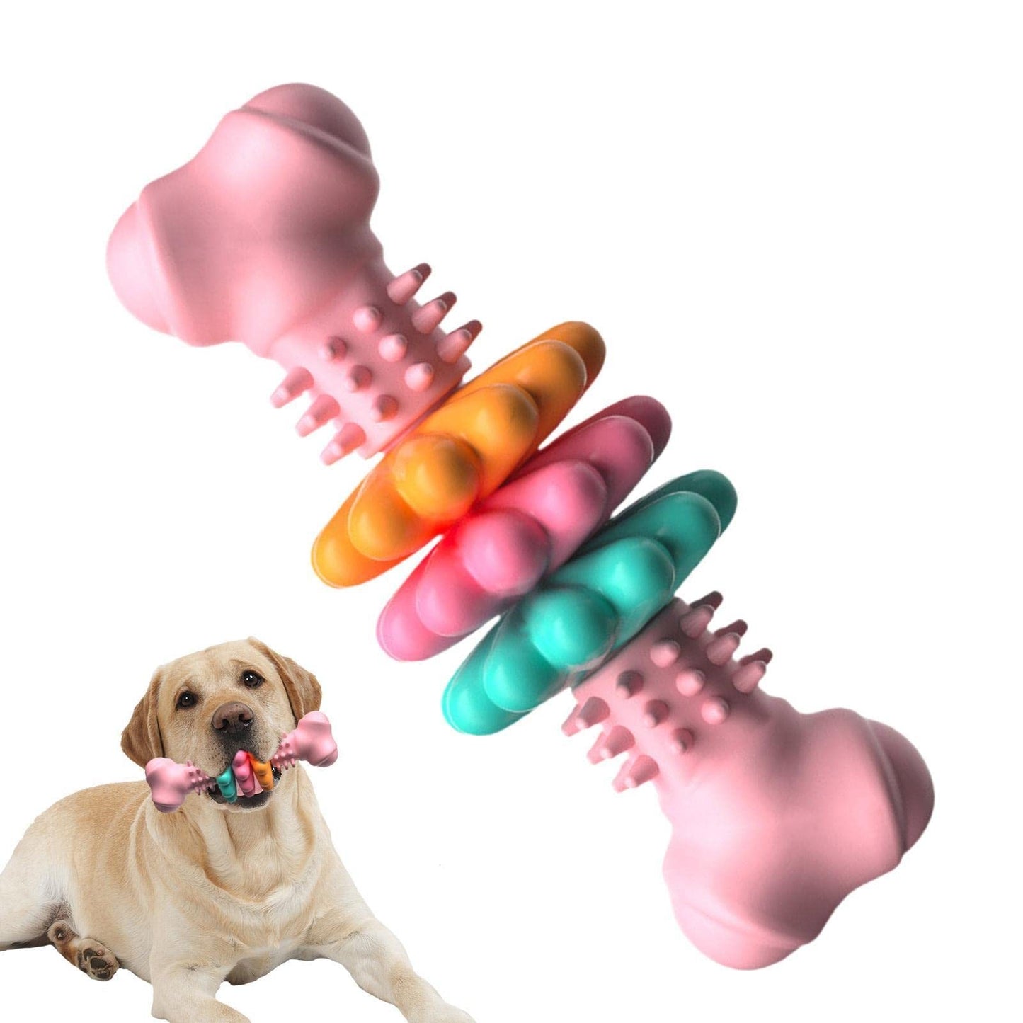 Indestructible Dog Chew Bone Toy – TPR Teeth Cleaning, Teething & Anxiety Relief for Small, Medium & Large Dogs - woofyluxe