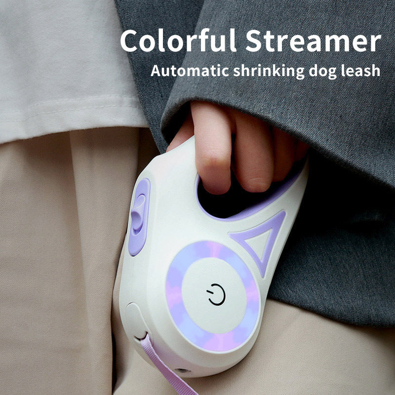Retractable Dog Leash with Collar – One-Button Brake, Tangle-Free, 3M/5M for Small to Medium Pets - woofyluxe