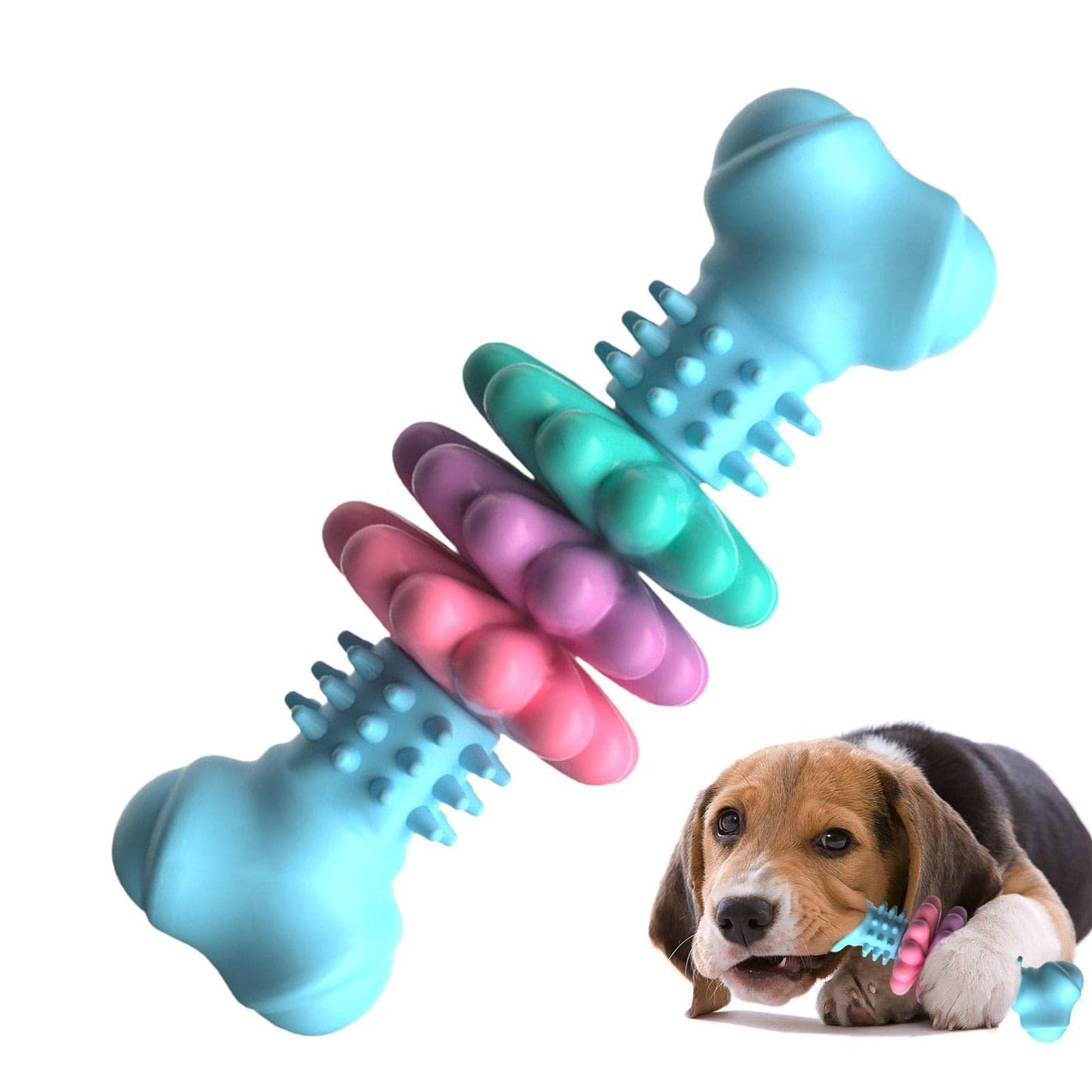 Indestructible Dog Chew Bone Toy – TPR Teeth Cleaning, Teething & Anxiety Relief for Small, Medium & Large Dogs - woofyluxe