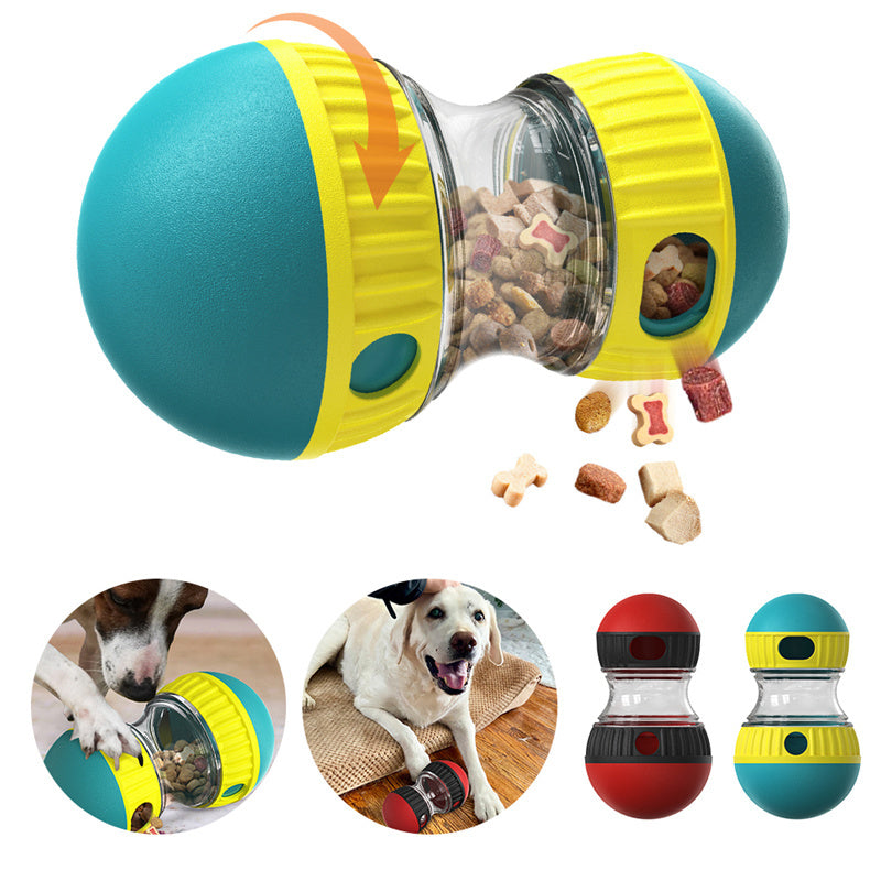 Food Dispensing Dog Toy Tumbler – Interactive Puzzle Ball, Slow Feeder, IQ Training, and Stomach Protection for Pets - woofyluxe