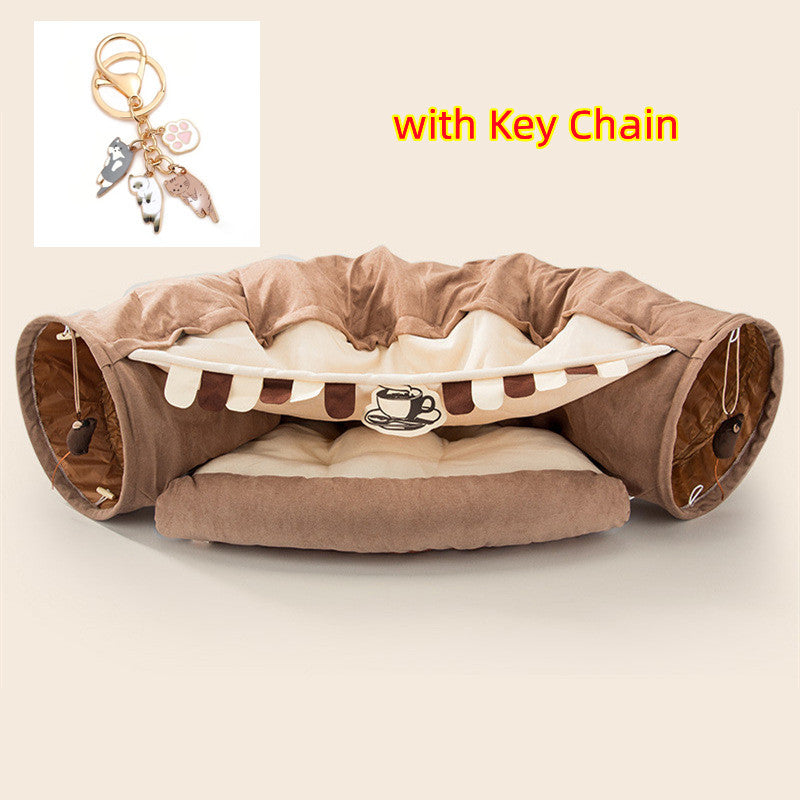 Collapsible Cat Tunnel – Durable, Washable, Portable Pet Play Tunnel (45 x 50 x 22 cm) - woofyluxe
