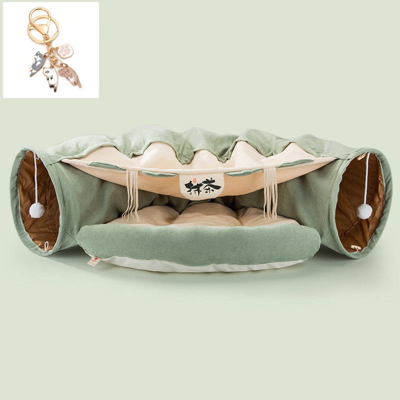 Collapsible Cat Tunnel – Durable, Washable, Portable Pet Play Tunnel (45 x 50 x 22 cm) - woofyluxe