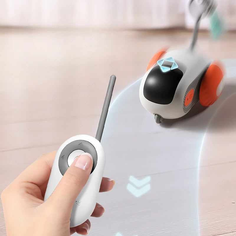 Remote Control Interactive Cat Car Toy – USB Rechargeable Smart Obstacle Avoidance Automatic Moving Car for Cats, Indoor Chasing & Exercise Pet Toy