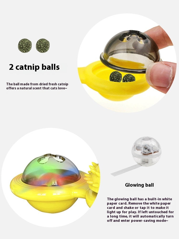 Cat Entertainment Set – Interactive Rotating Disk, Feather Teasers, Windmill & Tumbler Toys for Active & Happy Cats - woofyluxe