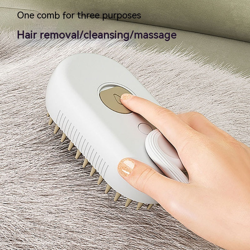 3-in-1 Electric Steam Pet Brush for Dogs & Cats – Hair Removal, Massage & Anti-Static Grooming Comb - woofyluxe