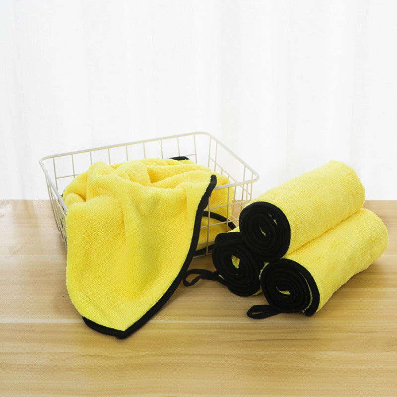 Super Absorbent Dog Drying Towel – Quick-Dry Soft Microfiber Bath Towel for Dogs & Cats, Multiple Sizes (Yellow) - woofyluxe