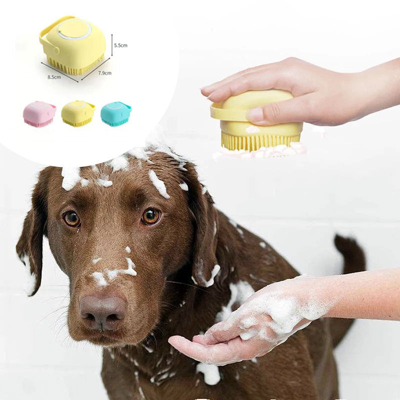 Silicone Dog Bath Brush – Pet Massage & Grooming Glove for Bathing & Cleaning - woofyluxe
